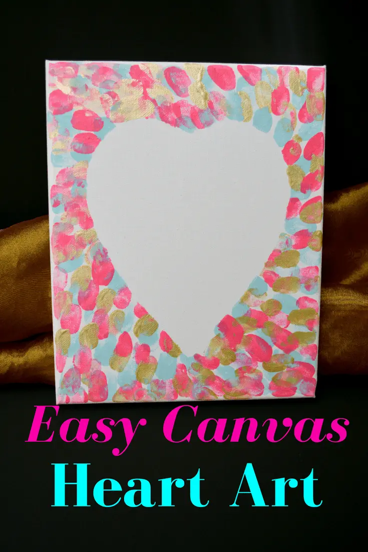 easy diy canvas heart art thumbprint finger print affordable