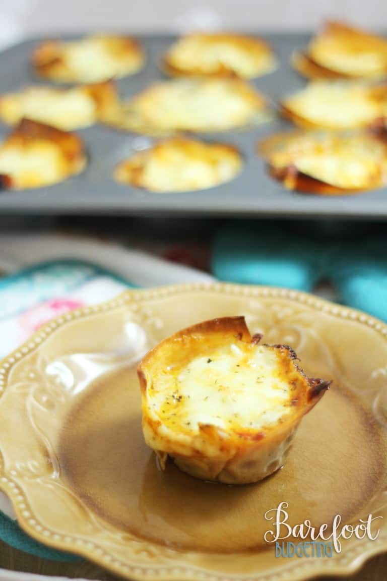 Easy Baked Lasagna Cups Recipe - Barefoot Budgeting