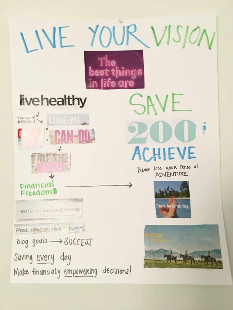 budget goals vision board