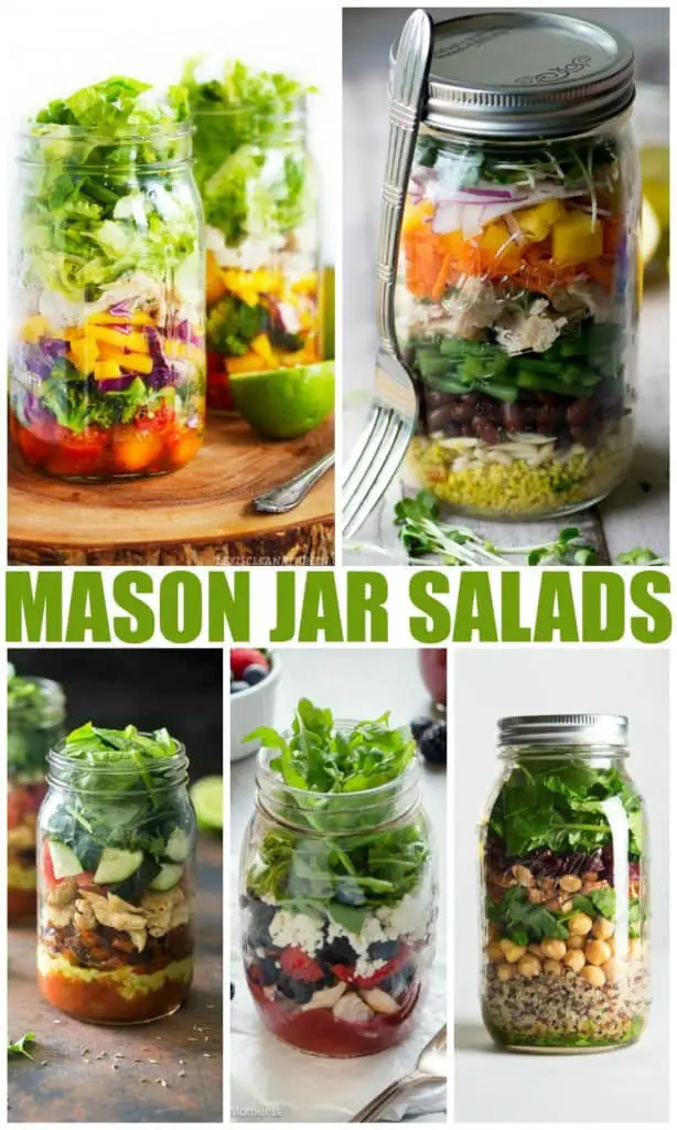 salad in mason jar