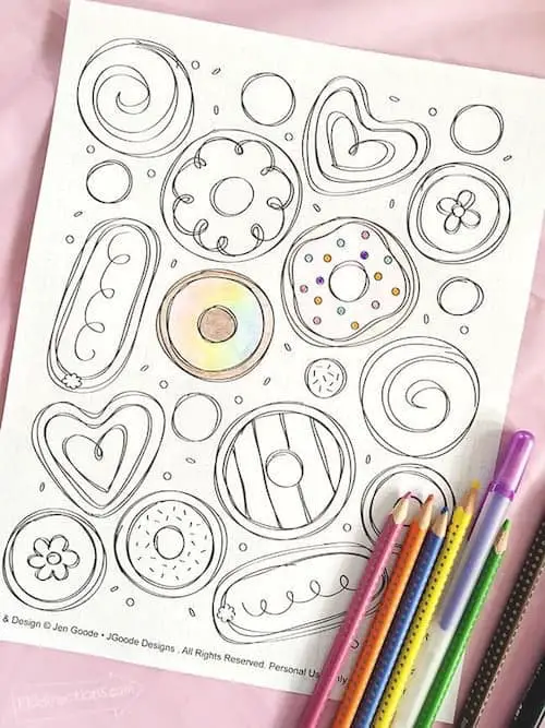 donut coloring page free 
