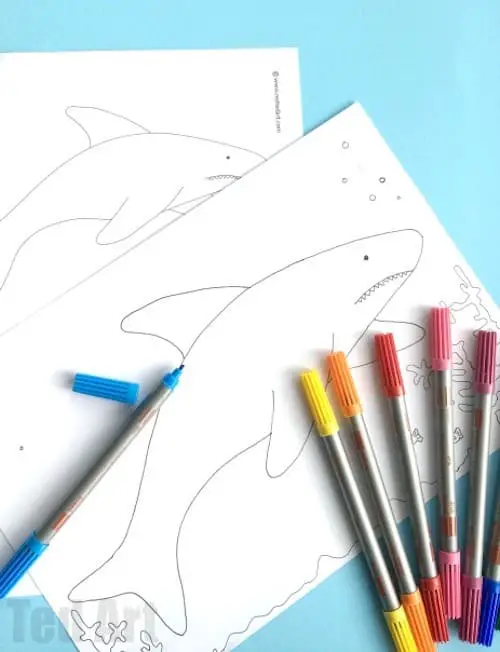 free shark coloring page