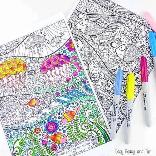 free under the sea coloring page