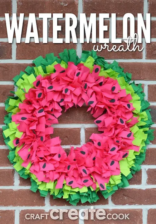 diy Watermelon Rag Wreath