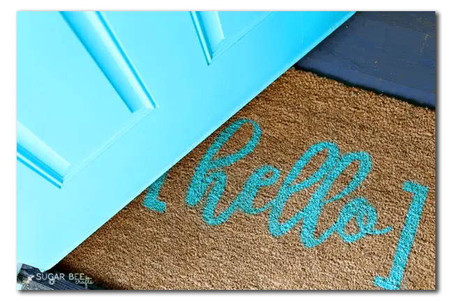 diy doormat stencil hello welcome mat