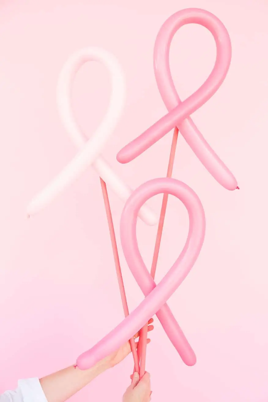 pink ribbon balloons