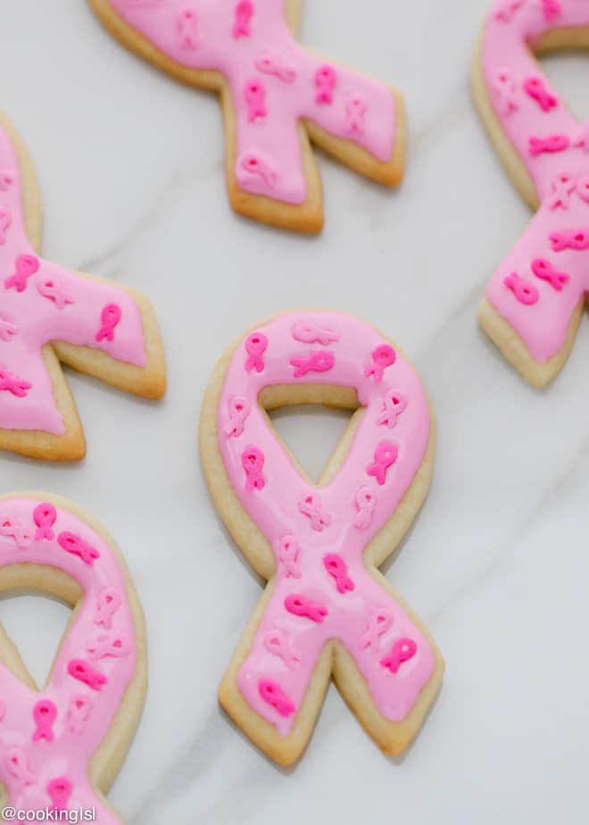 pink ribbon cookies 