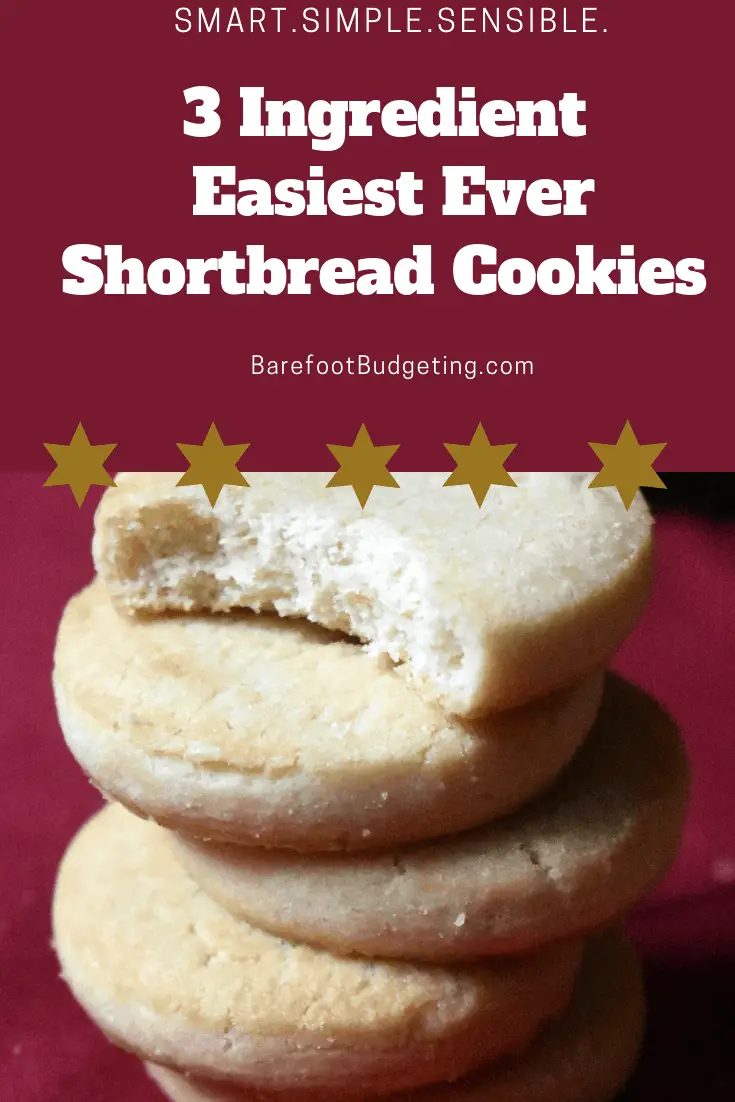 Easy Three Ingredient Shortbread Cookie recipe