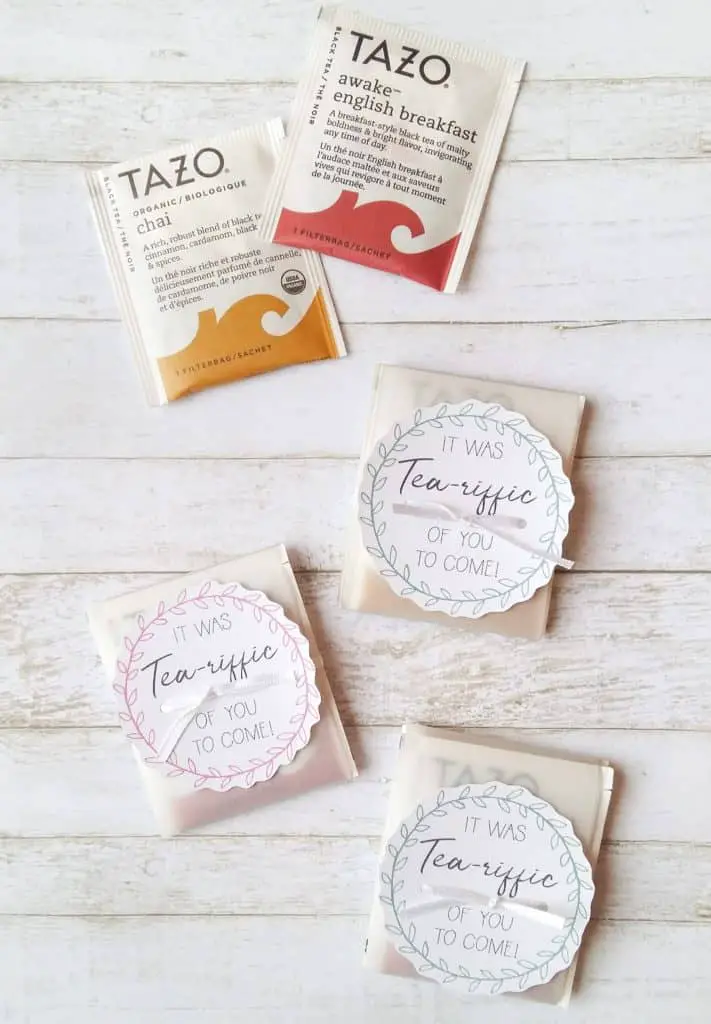 sweet tea party or shower favors