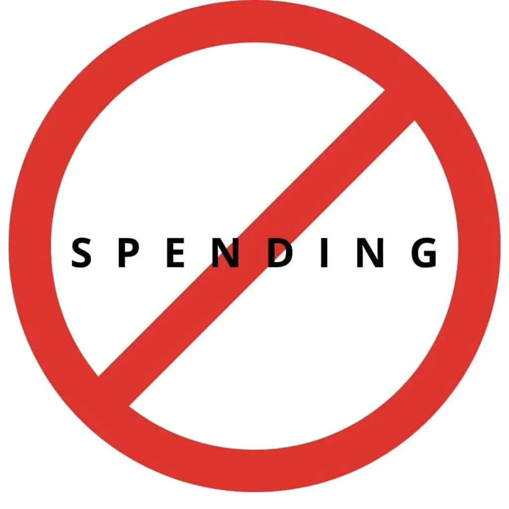 no spending allowed sign