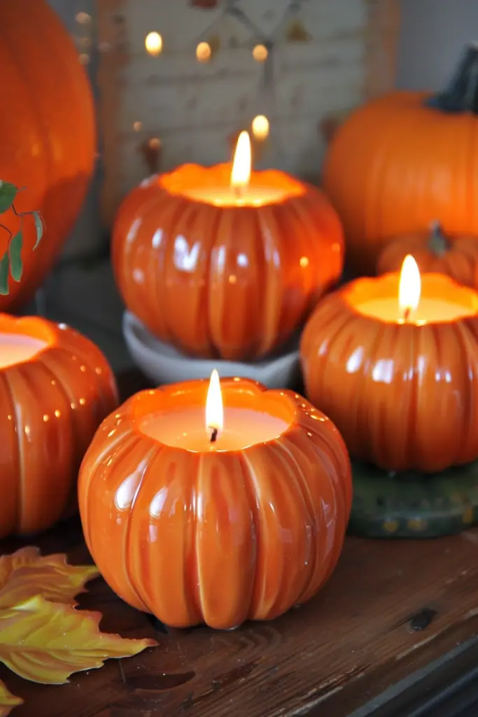 Fall Baby Shower Favors: Mini Pumpkin candles